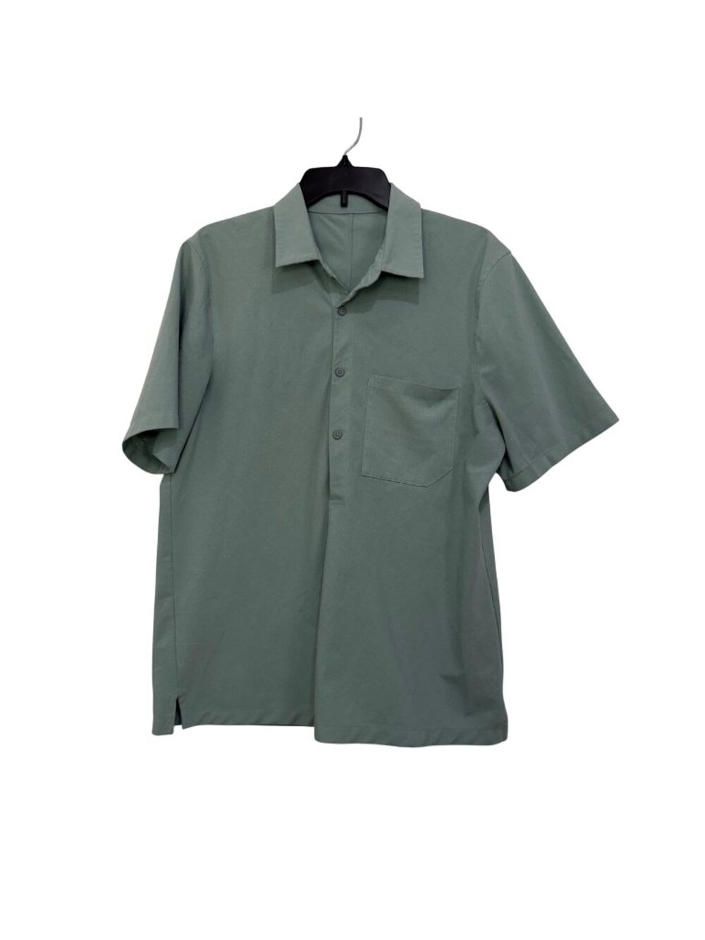 Lululemon Light Green Short-Sleeve Button-Up Shirt Mens SZ L Lightweight No Tags